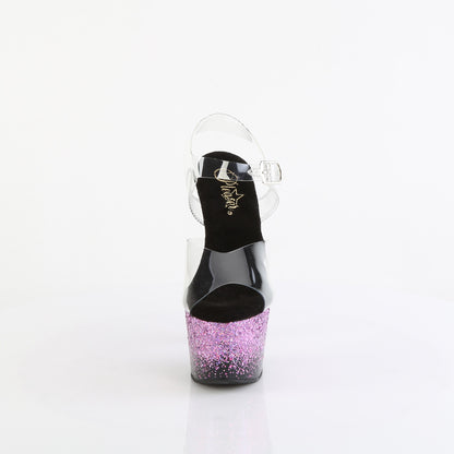 Pleaser   ADORE-708SS CLR/BLK-Purpur Multi Glitter