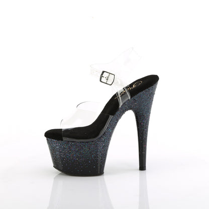 Pleaser   ADORE-708SS Clr/Blk Multi Glitter