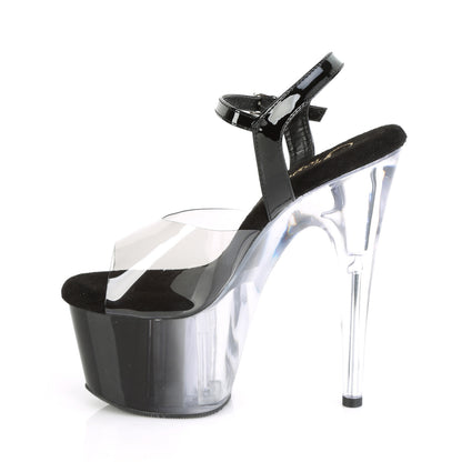 Pleaser Womens Sandals ADORE-708T-1 Smoke-Blk/Blk-Clr Ombre
