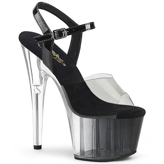 Pleaser Damen Sandalen ADORE-708T-1 Smoke-BLK / BLK-CLR Ombre