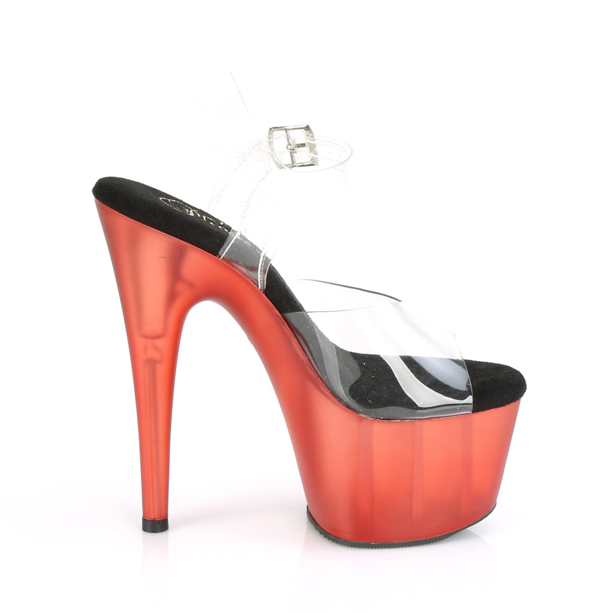Pleaser Damen Sandalen ADORE-708T CLR / ROT FROSTED