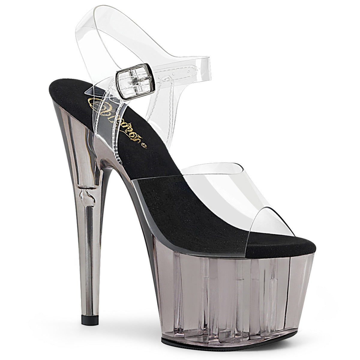 Pleaser Womens Sandals ADORE-708T Clr/Smoke Tinted