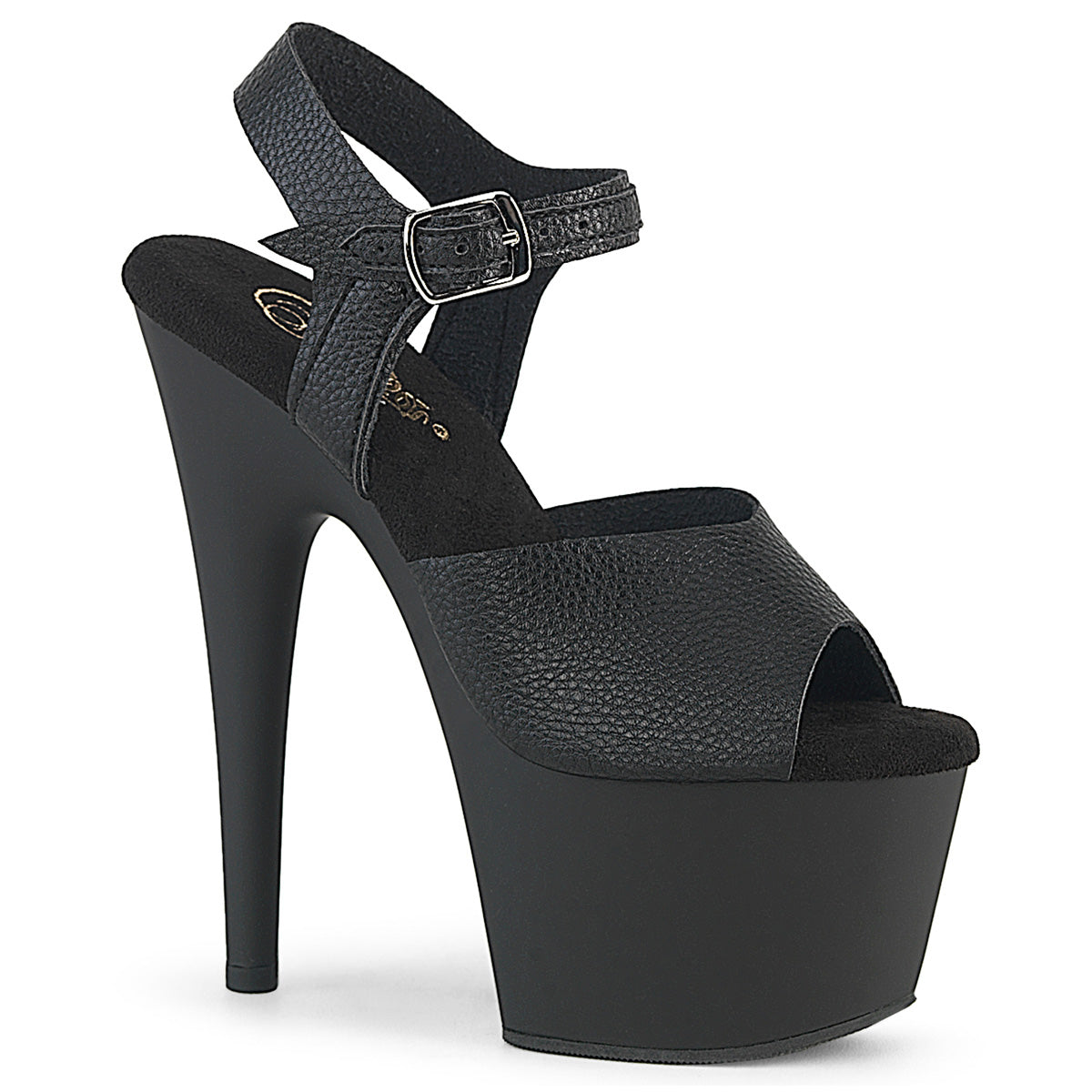 Pleaser Women's Platform Shoes ADORE-708UL Blk Faux Leather/Blk Matte