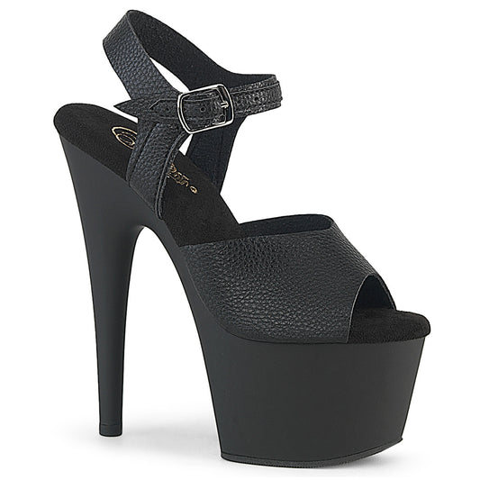 Pleaser Women's Platform Shoes ADORE-708UL Blk Faux Leather/Blk Matte