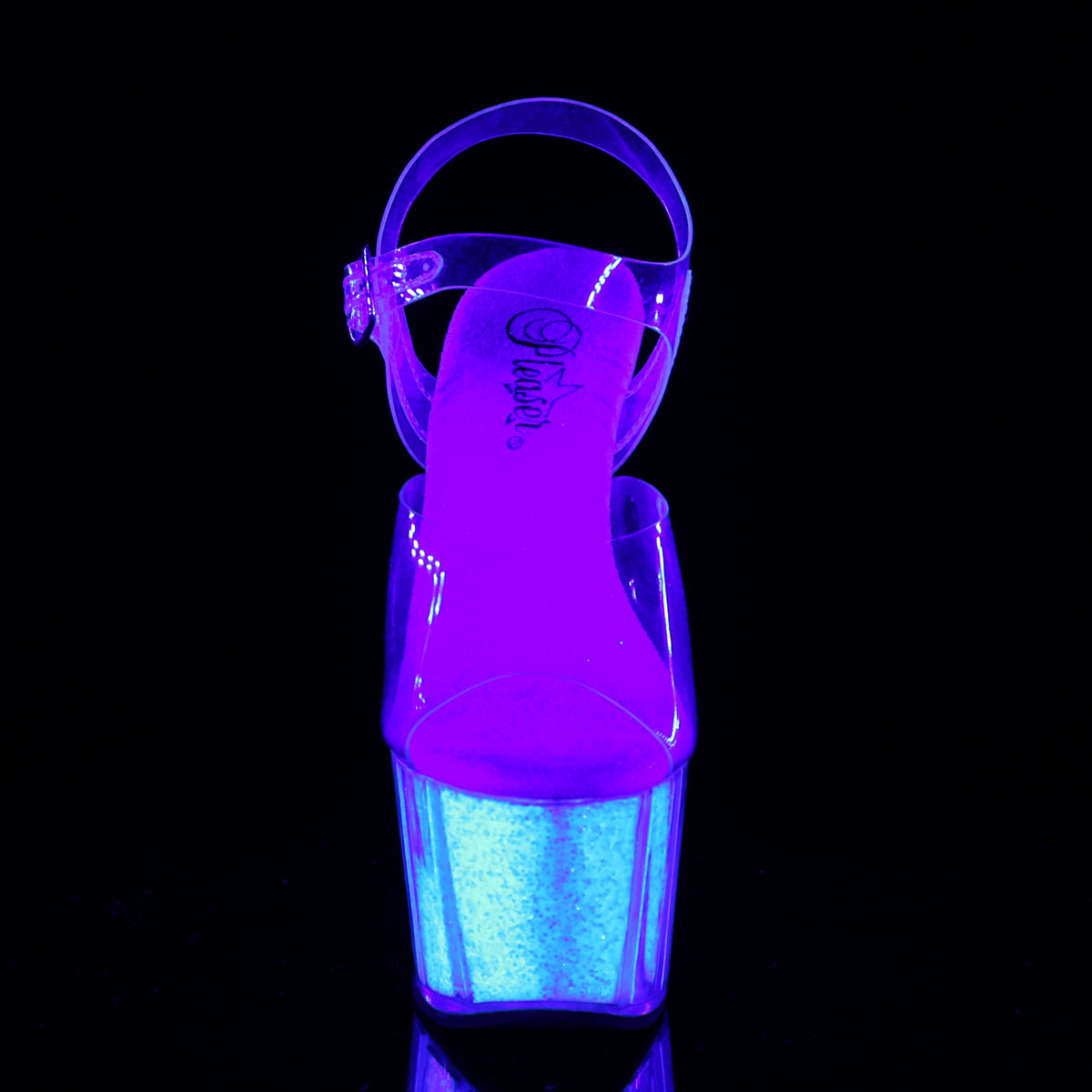 Pleaser Damen Sandalen ADORE-708uvg CLR / Neon Opal Glitter
