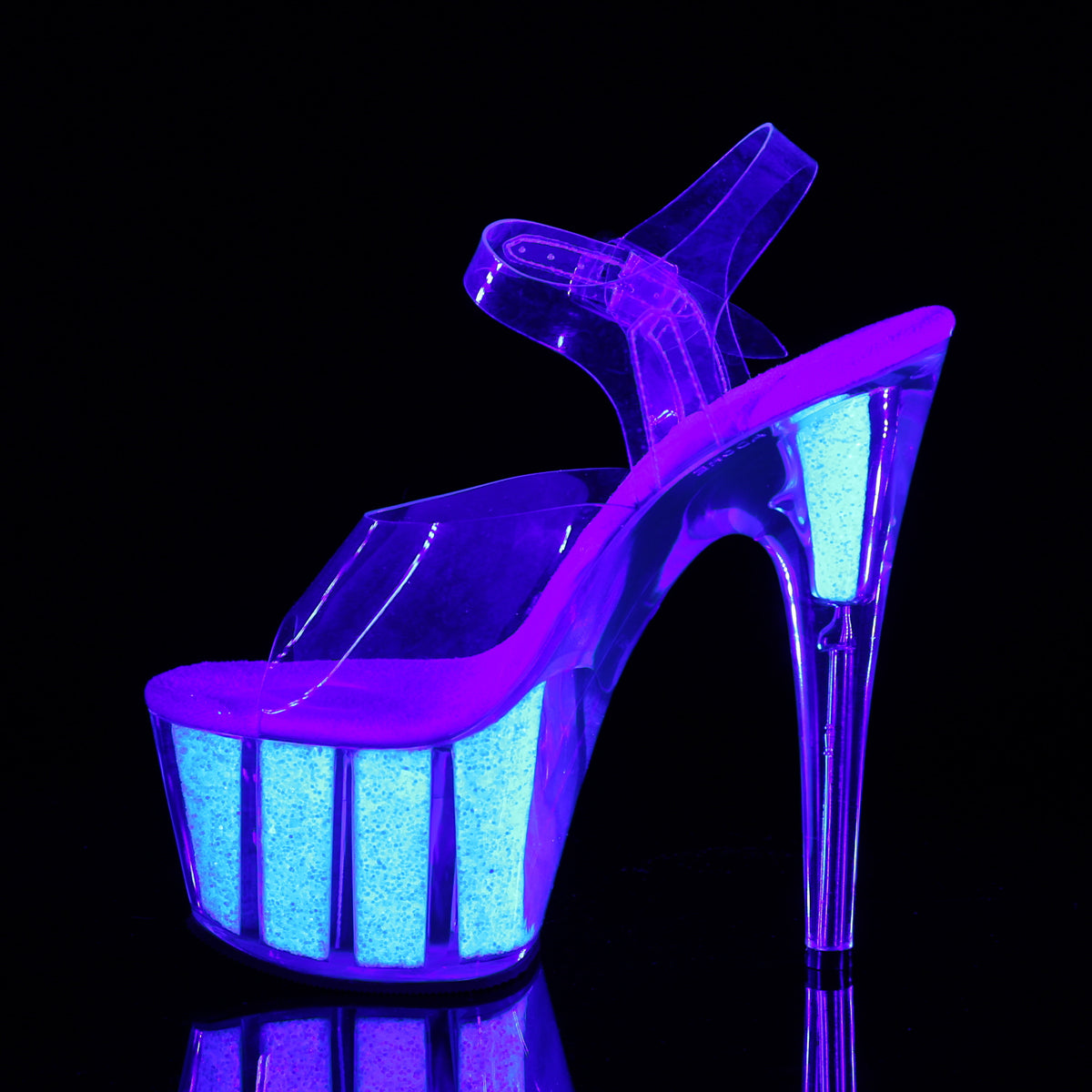 Pleaser Damen Sandalen ADORE-708uvg CLR / Neon Opal Glitter