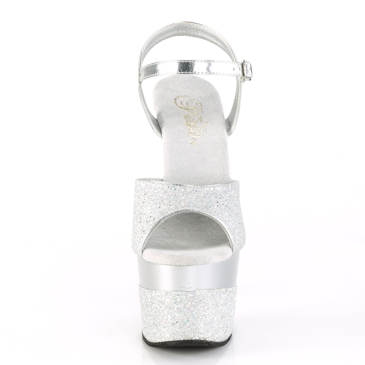 Pleaser Damen Sandalen ADORE-709-2G SLV Multi Glitter / SLV Multi Glitter