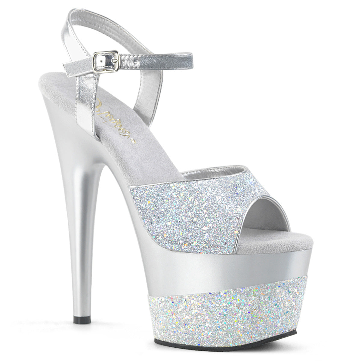 Pleaser Damen Sandalen ADORE-709-2G SLV Multi Glitter / SLV Multi Glitter
