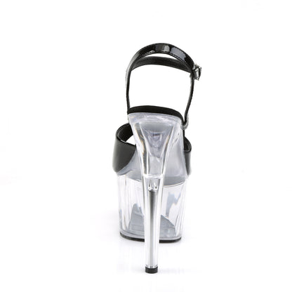 Pleaser Womens Sandals ADORE-709 Blk Pat/ Clr