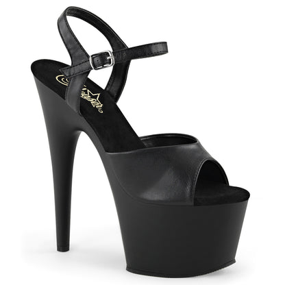 Pleaser Womens Sandals ADORE-709 Blk Faux Leather/Blk Matte