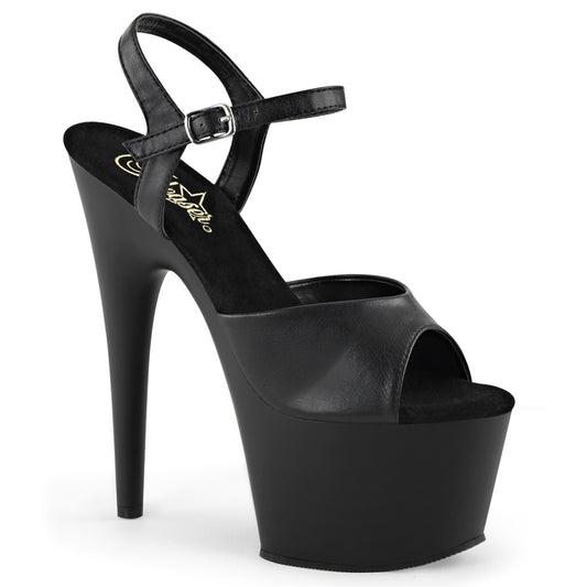 Pleaser Damen Sandalen ADORE-709 BLK Faux Leder / BLK Matte
