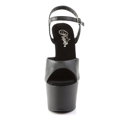 Pleaser Womens Sandals ADORE-709 Blk Faux Leather/Blk Matte