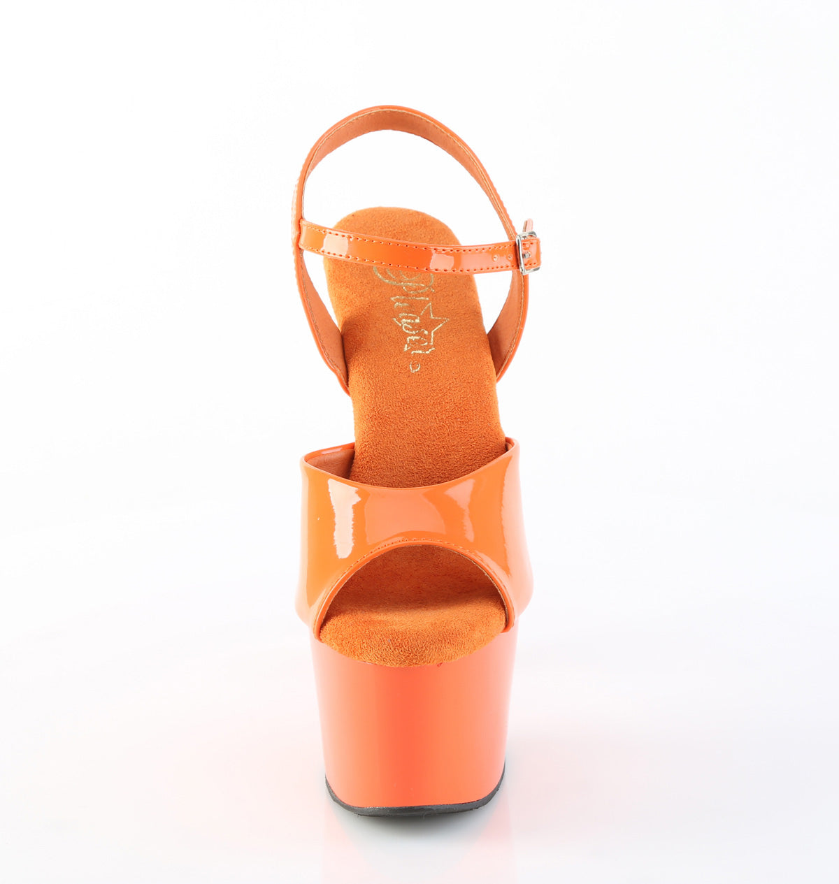 Pleaser Women's Platform Shoes ADORE-709 Orange Pat/Orange