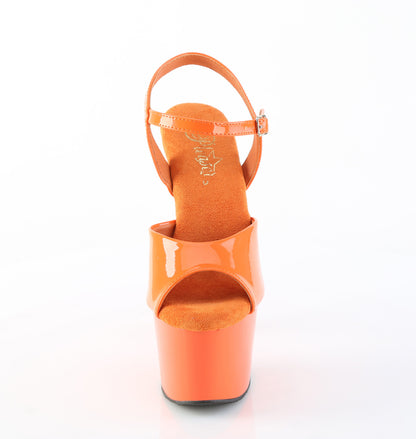 Pleaser Women's Platform Shoes ADORE-709 Orange Pat/Orange