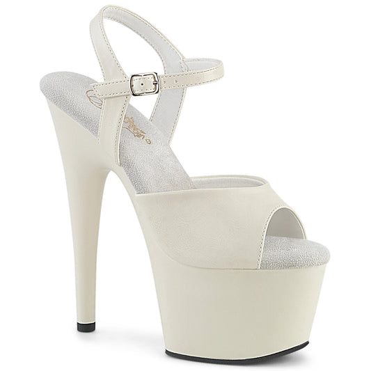 Pleaser Women's Platform Shoes ADORE-709 Off-Wht Faux Leather/Off-Wht Matte