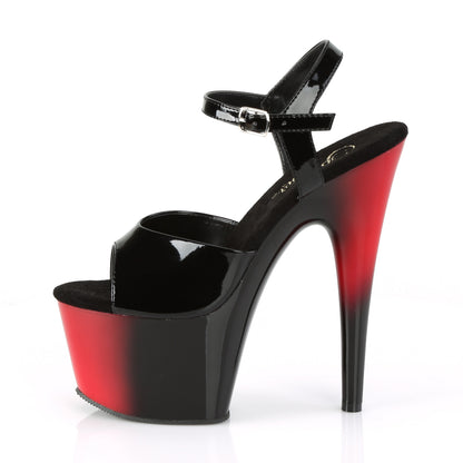 Pleaser Womens Sandals ADORE-709BR Blk Pat/Red-Blk