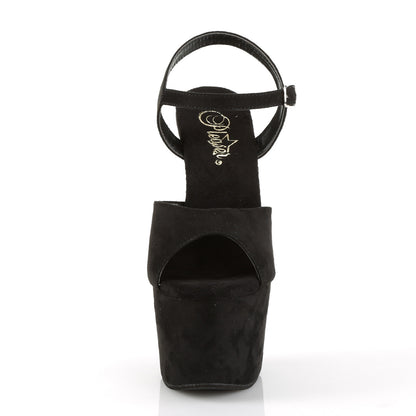 Pleaser Womens Sandals ADORE-709FS Blk Faux Suede/Blk Faux Suede