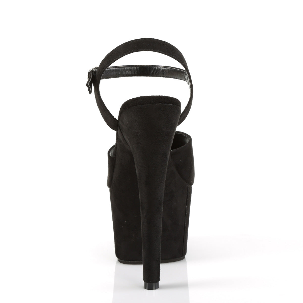 Pleaser Womens Sandals ADORE-709FS Blk Faux Suede/Blk Faux Suede