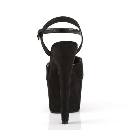 Pleaser Womens Sandals ADORE-709FS Blk Faux Suede/Blk Faux Suede