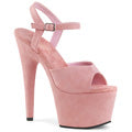 Pleaser Womens Sandals ADORE-709FS B. Pink Faux Suede/B. Pink Faux Suede