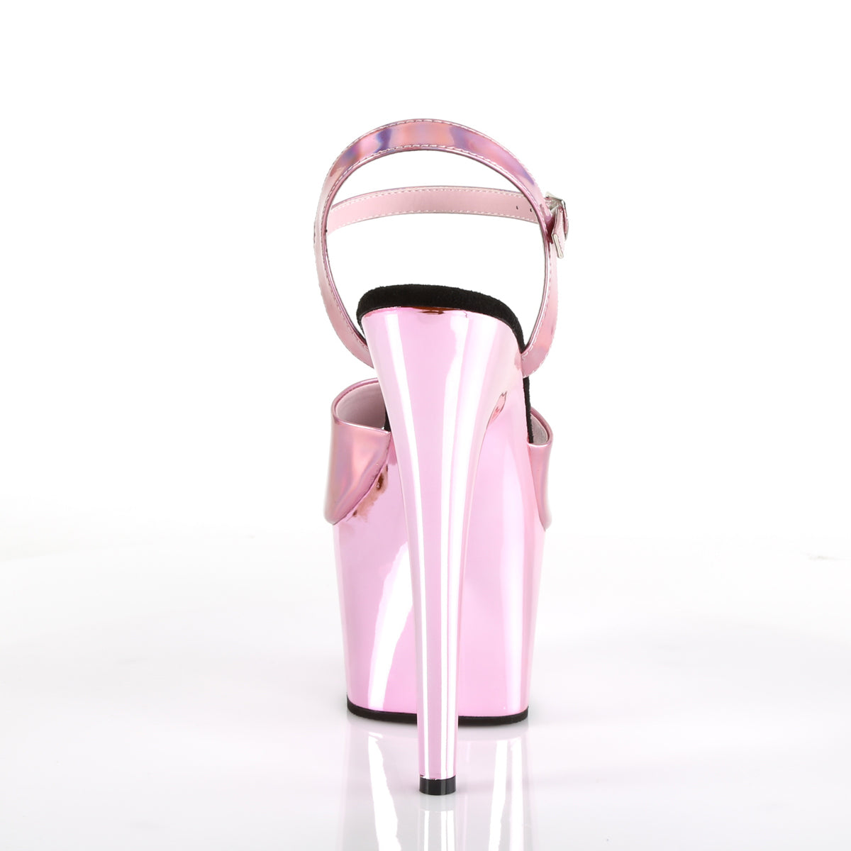 Pleaser Womens Sandals ADORE-709HGCH B. Pink Hologram/B. Pink Chrome