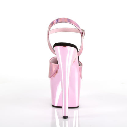 Pleaser Womens Sandals ADORE-709HGCH B. Pink Hologram/B. Pink Chrome