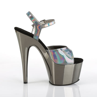 Pleaser Womens Sandals ADORE-709HGCH Pewter Hologram/Pewter Chrome