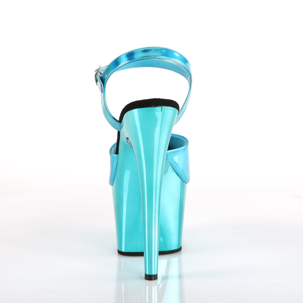 Pleaser Womens Sandals ADORE-709HGCH Turquoise Hologram/Turquoise Chrome