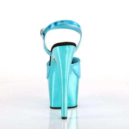 Pleaser Womens Sandals ADORE-709HGCH Turquoise Hologram/Turquoise Chrome