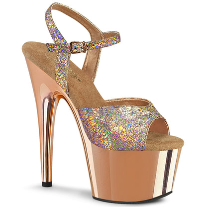 Pleaser  Sandalen ADORE-709HM Rose Gold Holo Metallic PU / Rose Gold Chrome