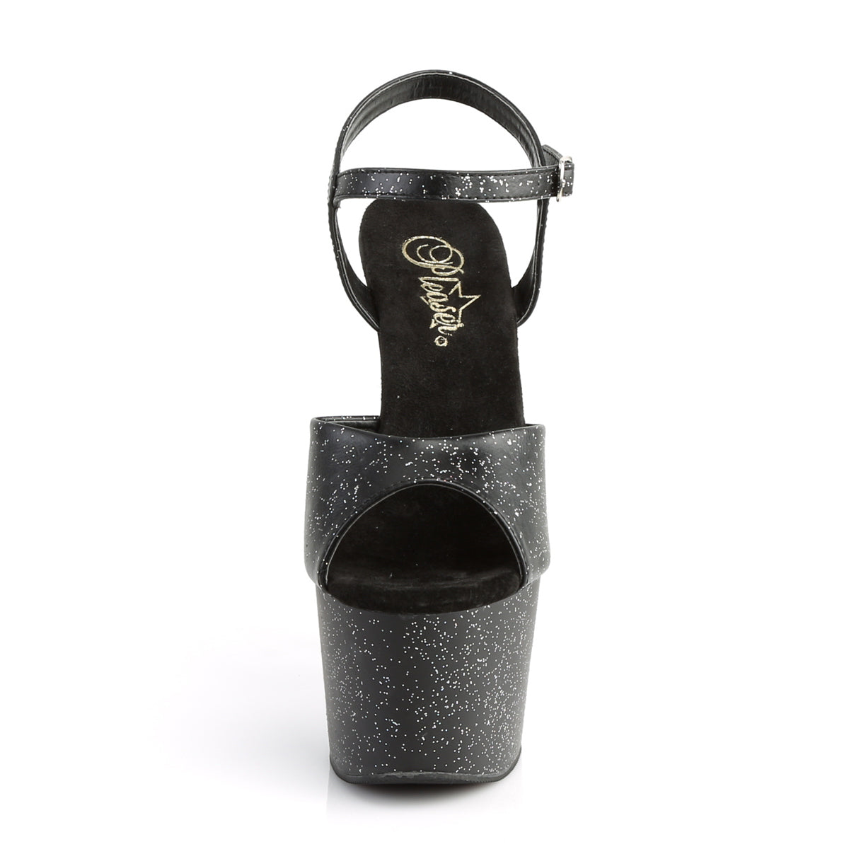 Pleaser Womens Sandals ADORE-709MMG Blk Faux Leather/Blk Matte