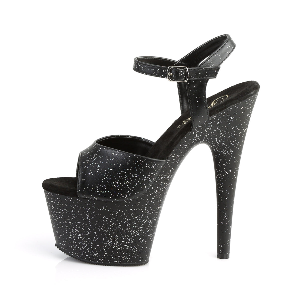 Pleaser Womens Sandals ADORE-709MMG Blk Faux Leather/Blk Matte