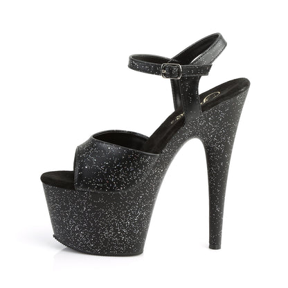 Pleaser Womens Sandals ADORE-709MMG Blk Faux Leather/Blk Matte