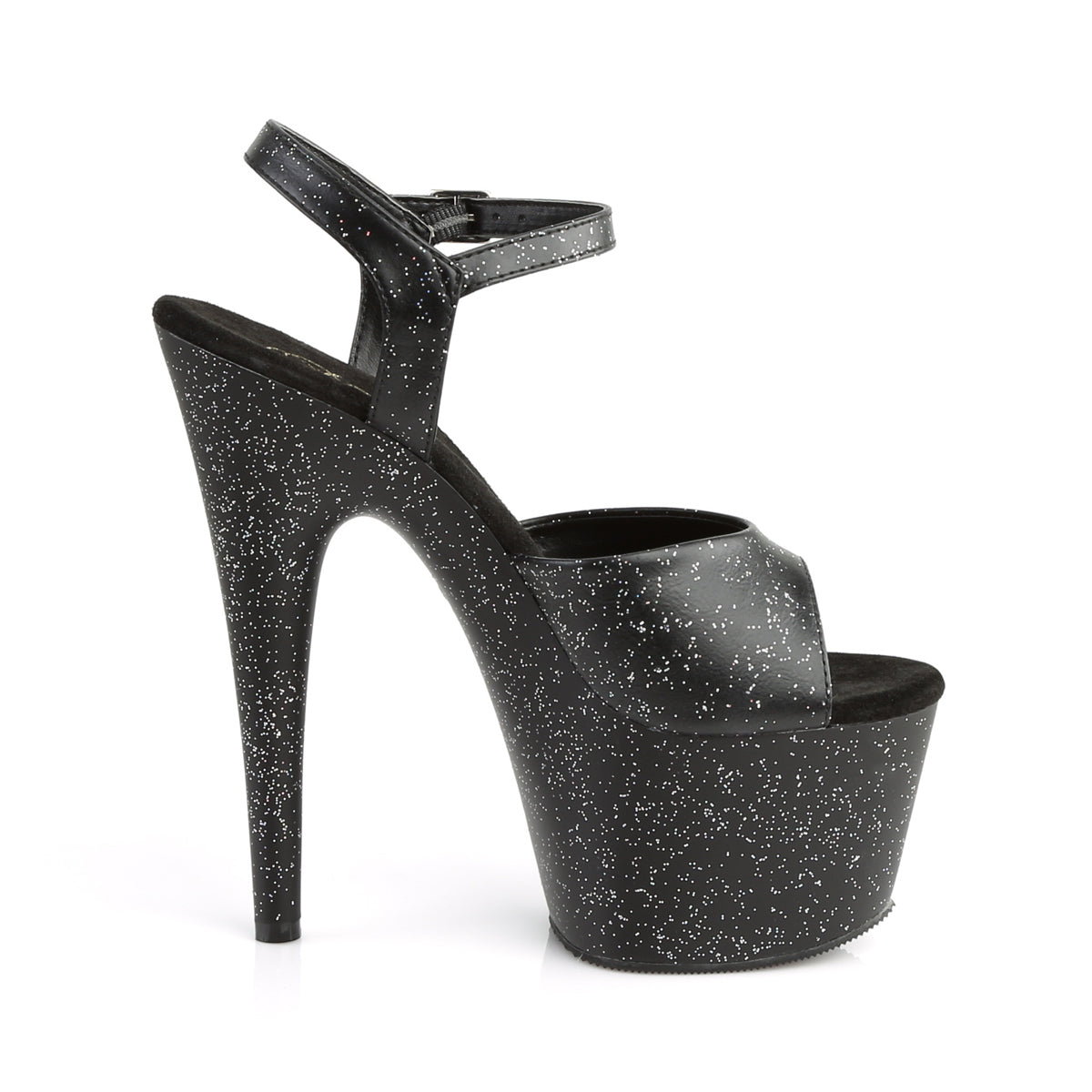 Pleaser Womens Sandals ADORE-709MMG Blk Faux Leather/Blk Matte