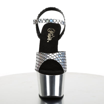 Pleaser Womens Sandals ADORE-709MSC Slv Hologram/Slv Chrome