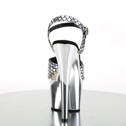Pleaser Womens Sandals ADORE-709MSC Slv Hologram/Slv Chrome