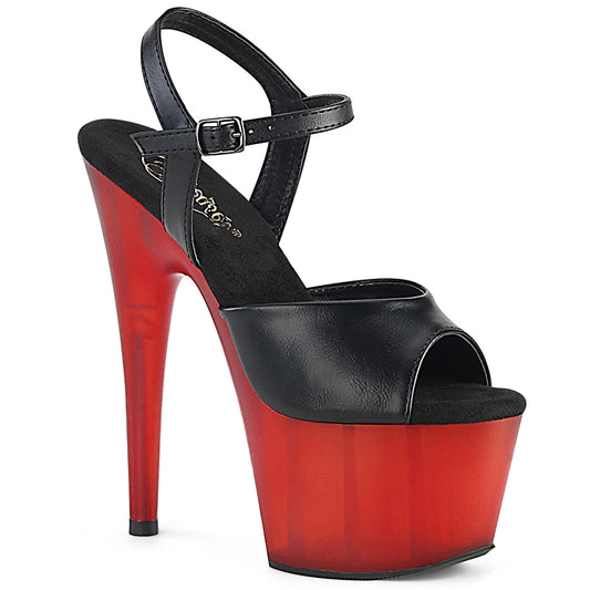 Pleaser Damen Sandalen ADORE-709T BLK Faux Leder / Mattiertes Rot