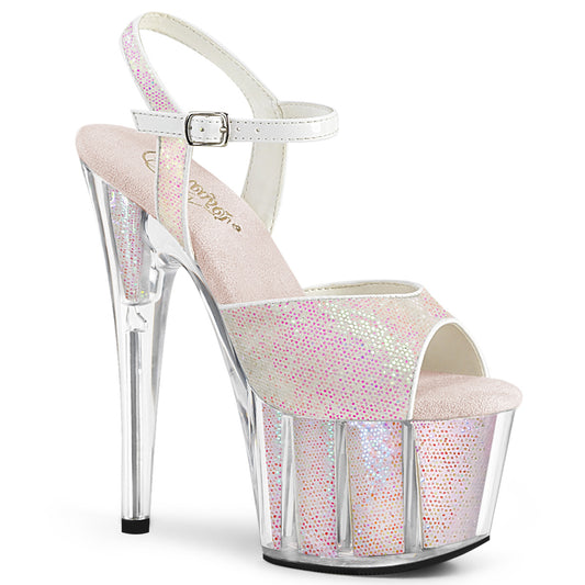 Pleaser Damen Sandalen ADORE-710g opal glitter / opal glittereinsätze