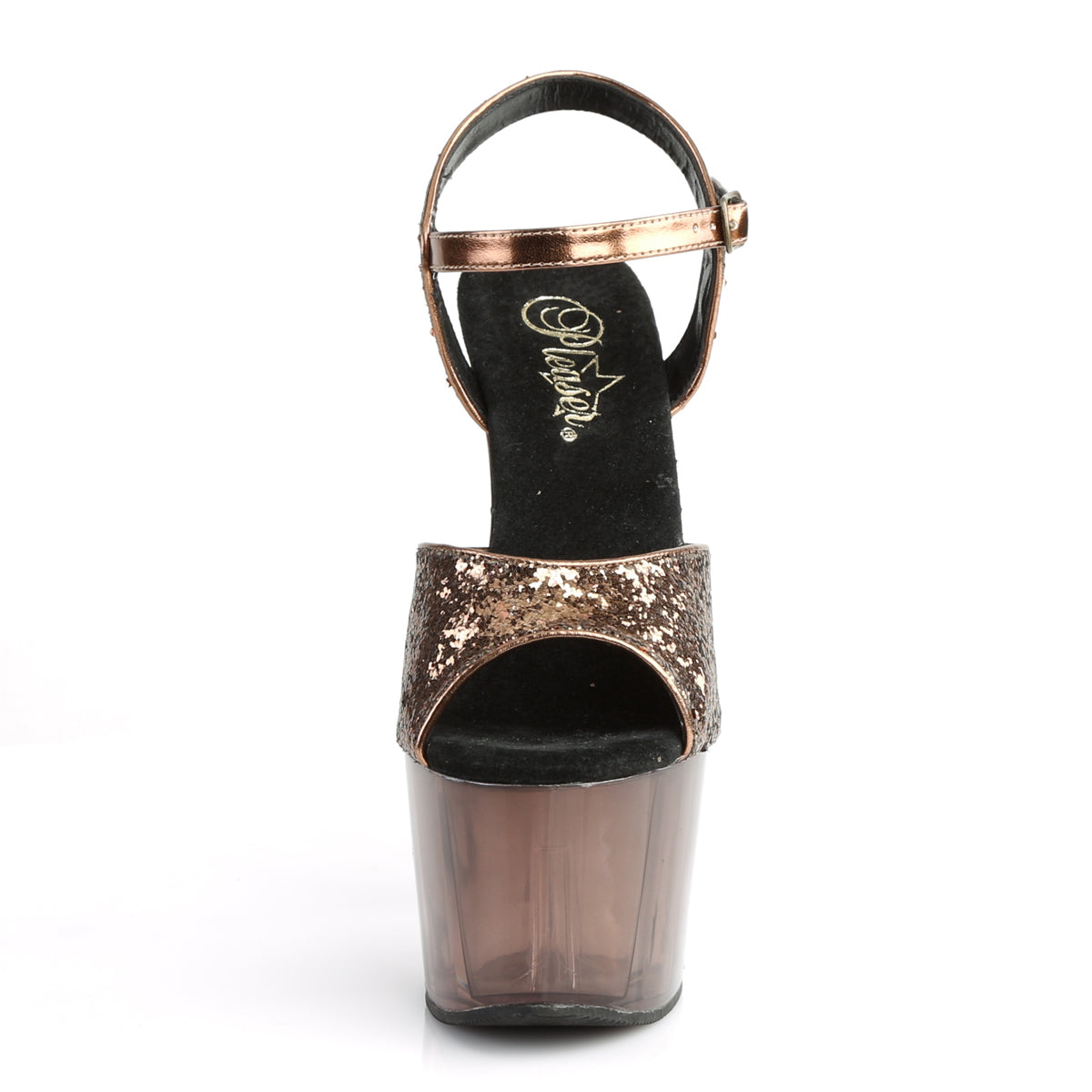 Pleaser Damen Sandalen ADORE-710GT Bronzeglitter / Bronze getönt