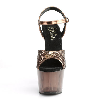 Pleaser Damen Sandalen ADORE-710GT Bronzeglitter / Bronze getönt