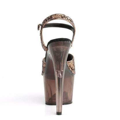 Pleaser Damen Sandalen ADORE-710GT Bronzeglitter / Bronze getönt