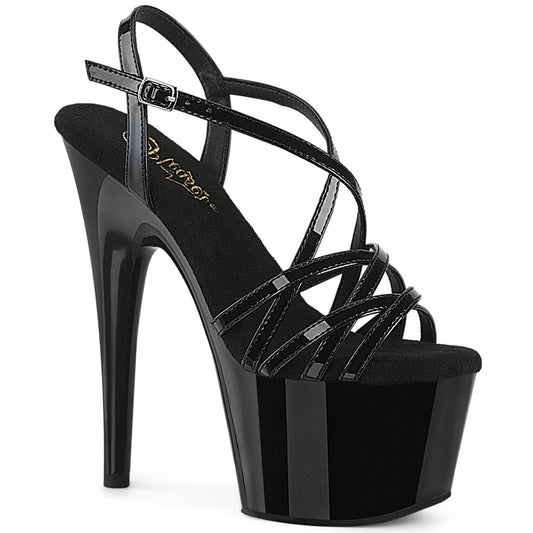 Pleaser Women's Platform Shoes ADORE-713 Blk Pat/Blk