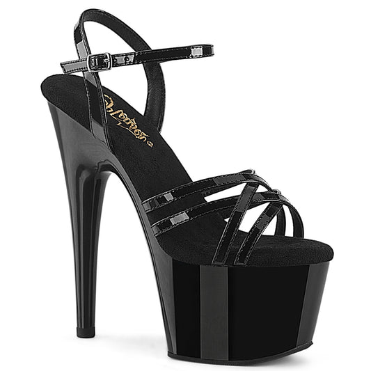 Pleaser Women's Platform Shoes ADORE-717 Blk Pat/Blk