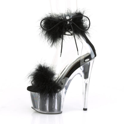 Pleaser Damen Sandalen ADORE-724f CLR-BLK-Fell / BLK-Fell