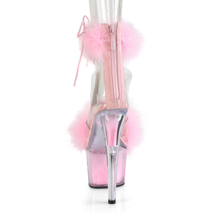 Pleaser Damen Sandalen ADORE-724f CLR-B. Rosa Fell / b. Rosa-Fur