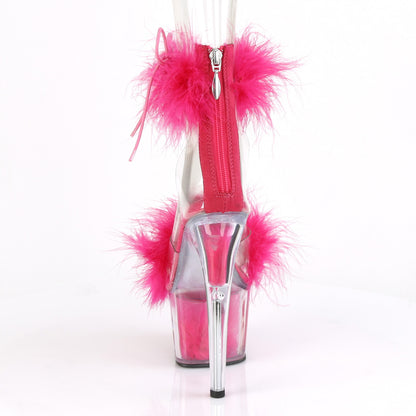 Pleaser Womens Sandals ADORE-724F Clr-H. Pink Fur/H. Pink Fur