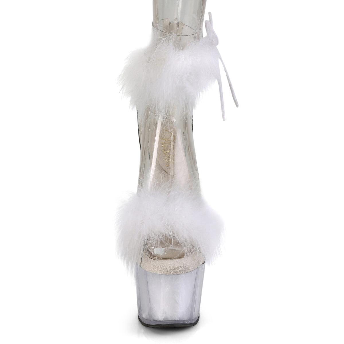 Pleaser Damen Sandalen ADORE-724f CLR-WHT-FUR / WHT FUR