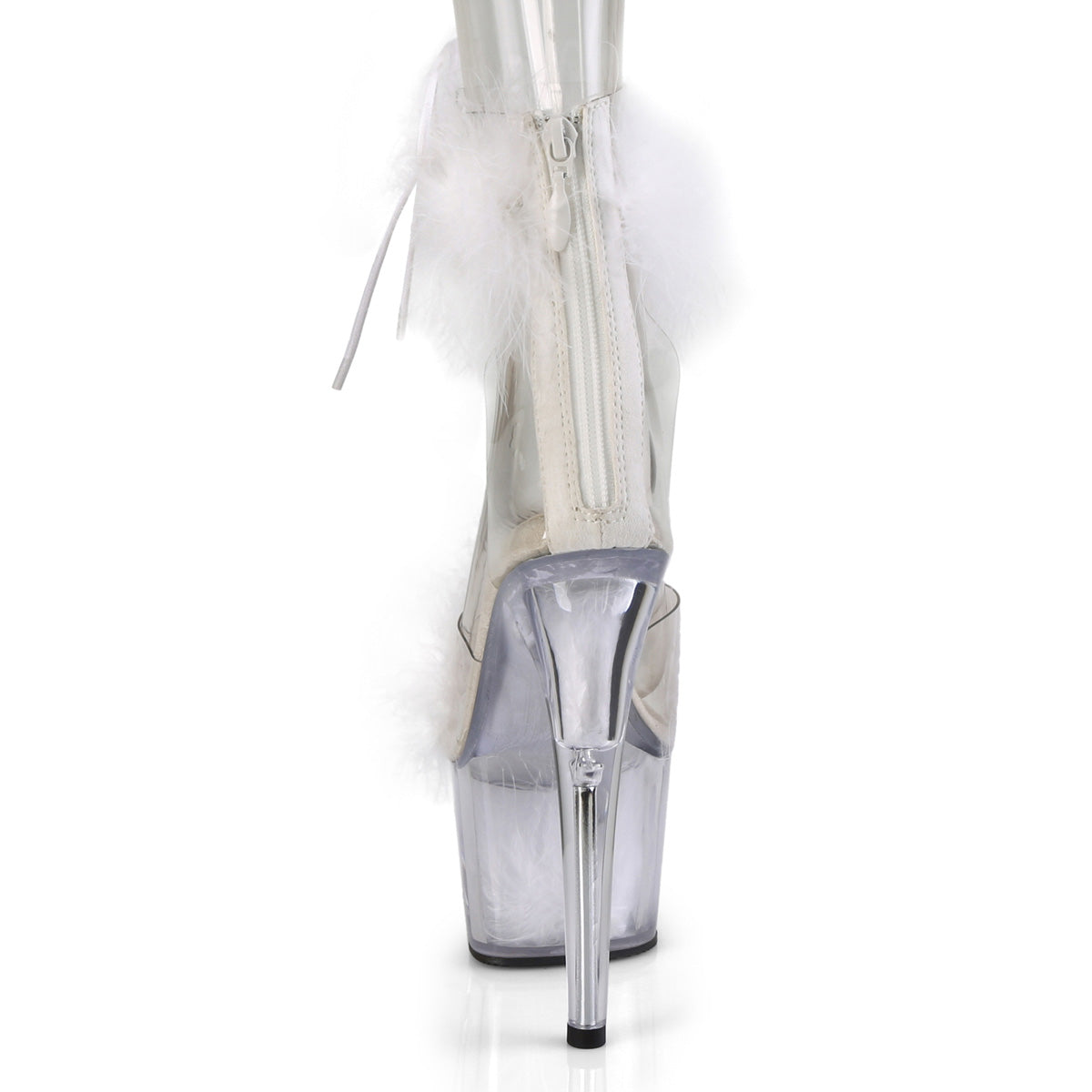 Pleaser Damen Sandalen ADORE-724f CLR-WHT-FUR / WHT FUR