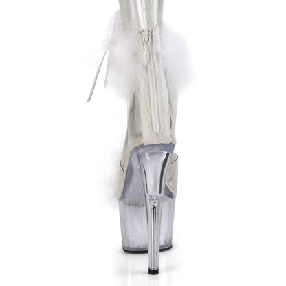 Pleaser Damen Sandalen ADORE-724f CLR-WHT-FUR / WHT FUR