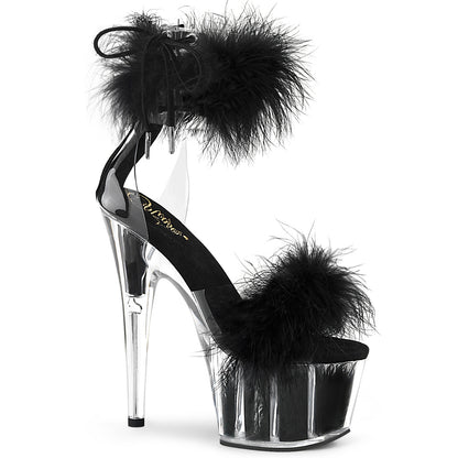 Pleaser Damen Sandalen ADORE-724f CLR-BLK-Fell / BLK-Fell